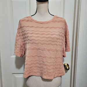 Madewell Peach Scalloped Top | M